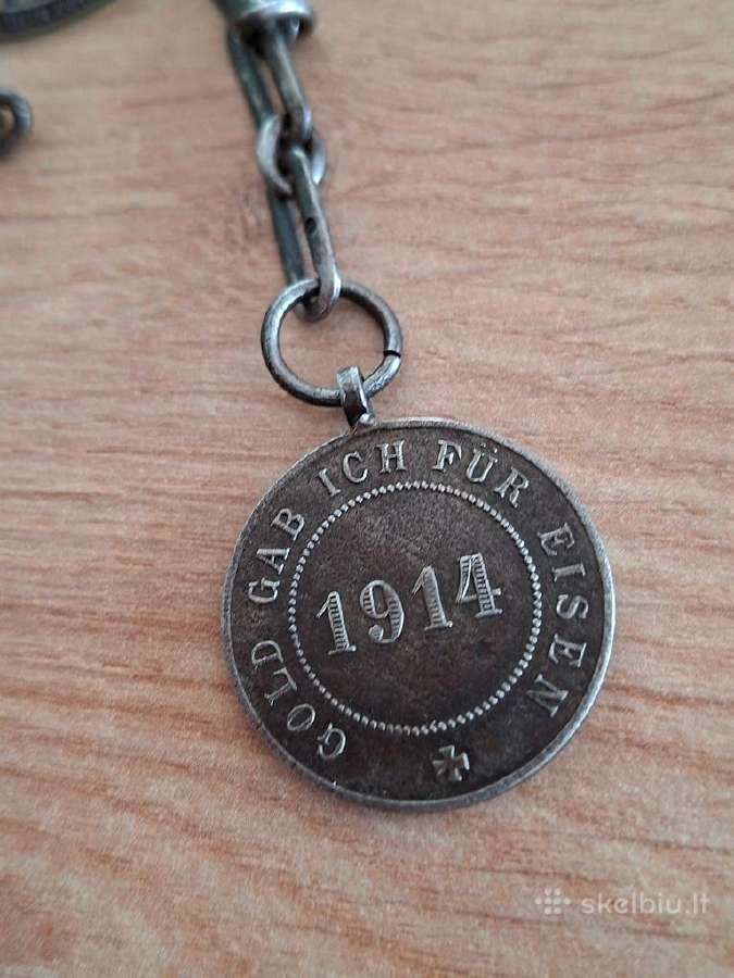 Vokietija 1914-1916 laikrod. grandinėlė ir medalis - nuotraukos Nr. 3