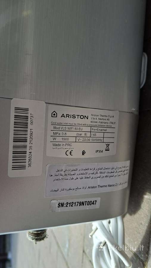 Greitaeigis Ariston Velis Wi-fi 80 1.5+1.5kw 65l - nuotraukos Nr. 4
