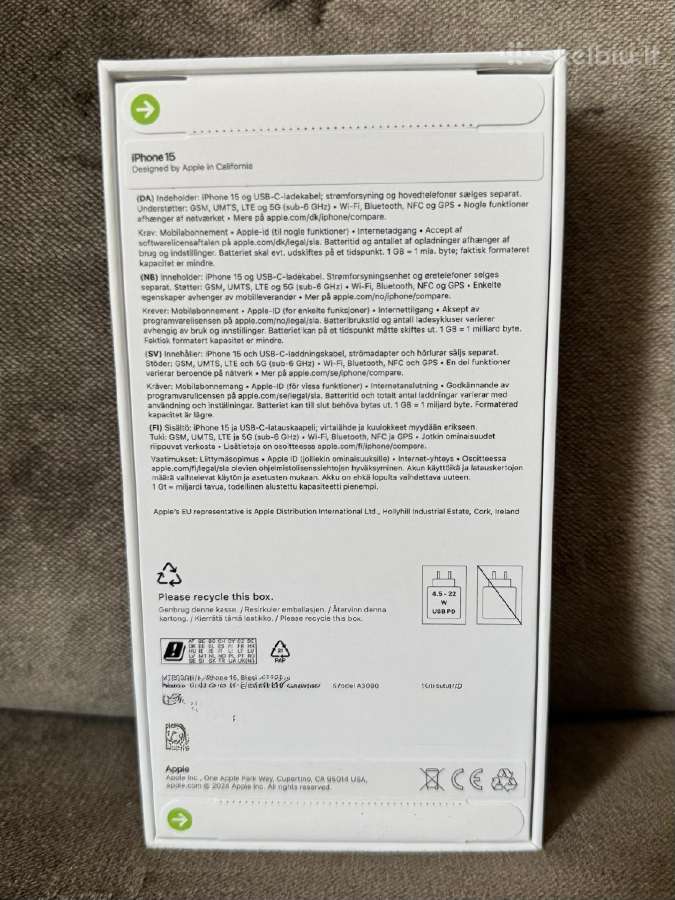 Apple iPhone 15 128 GB Black – visiškai naujas - nuotraukos Nr. 4