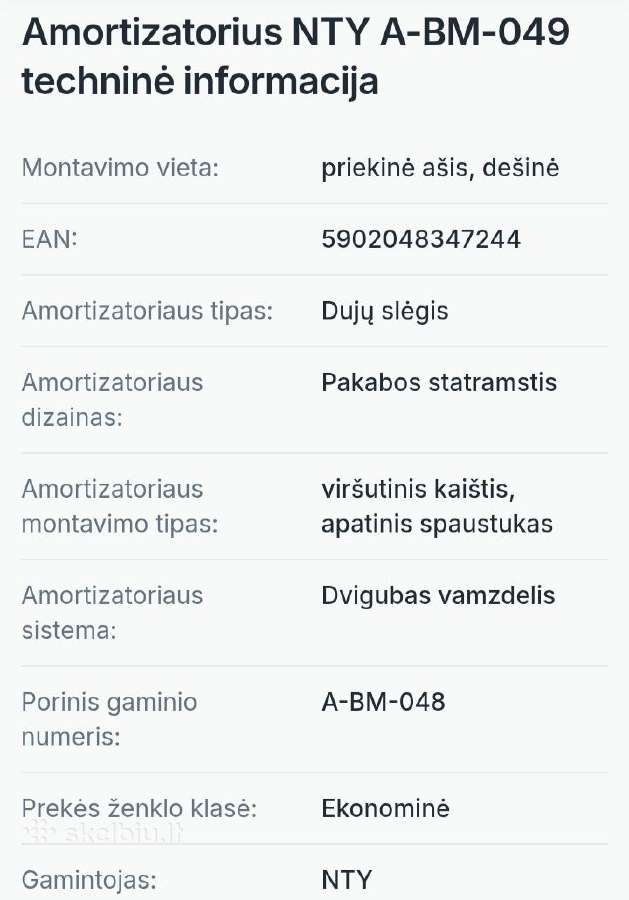 Parduodami amortizatoriai - nuotraukos Nr. 5