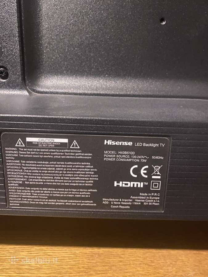 Televizorius Hisense H40b5100 - nuotraukos Nr. 3