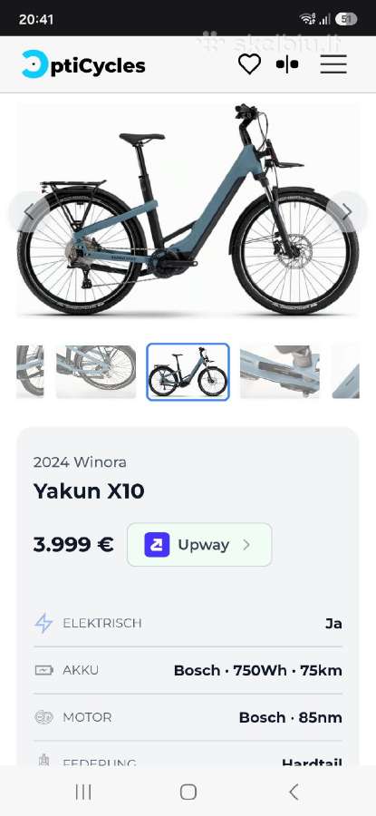 Winora elektrinis Bosch CX 85nm 750wh S size - nuotraukos Nr. 7