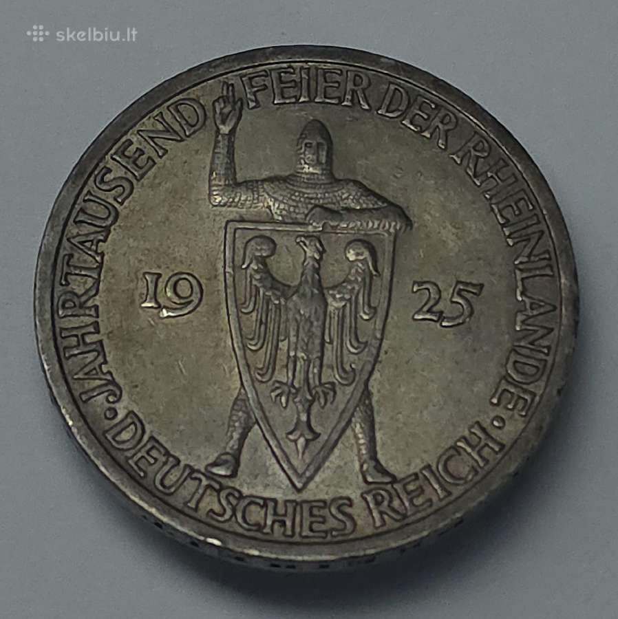 3 Reichsmark 1925 m. A – Veimaro respublika - nuotraukos Nr. 10