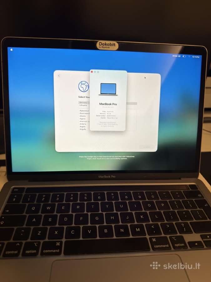 MacBook Pro 13 M2, 16 GB RAM, 512gb, 2022 m. - nuotraukos Nr. 2