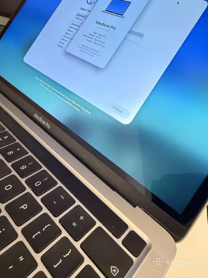 MacBook Pro 13 M2, 16 GB RAM, 512gb, 2022 m. - nuotraukos Nr. 6