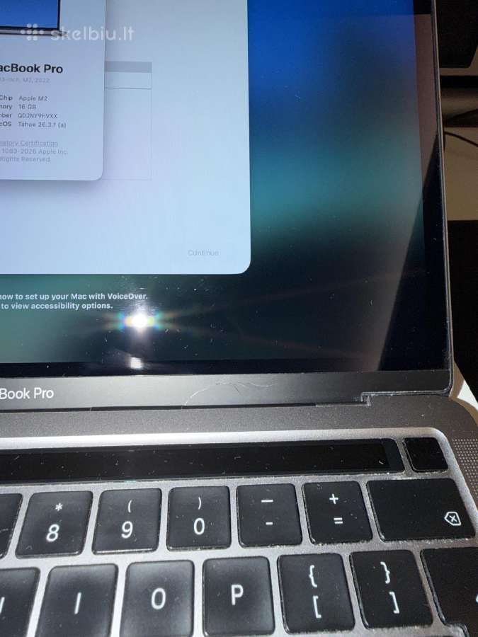 MacBook Pro 13 M2, 16 GB RAM, 512gb, 2022 m. - nuotraukos Nr. 7