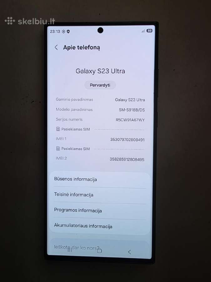 Samsung Galaxy S23 ultra 256 GB praktiskai naujas - nuotraukos Nr. 3