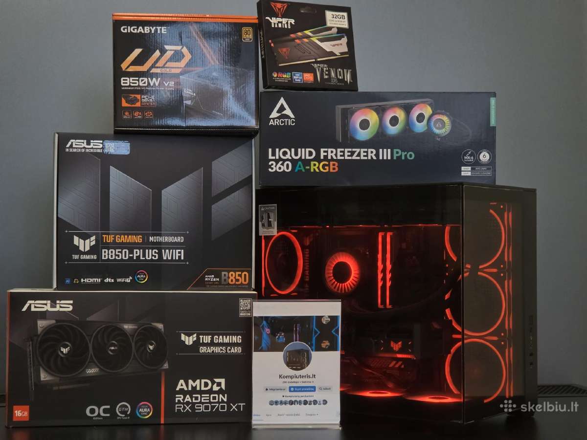 Tuf 9070 XT kompiuteris su 7 9800x3d - nuotraukos Nr. 8