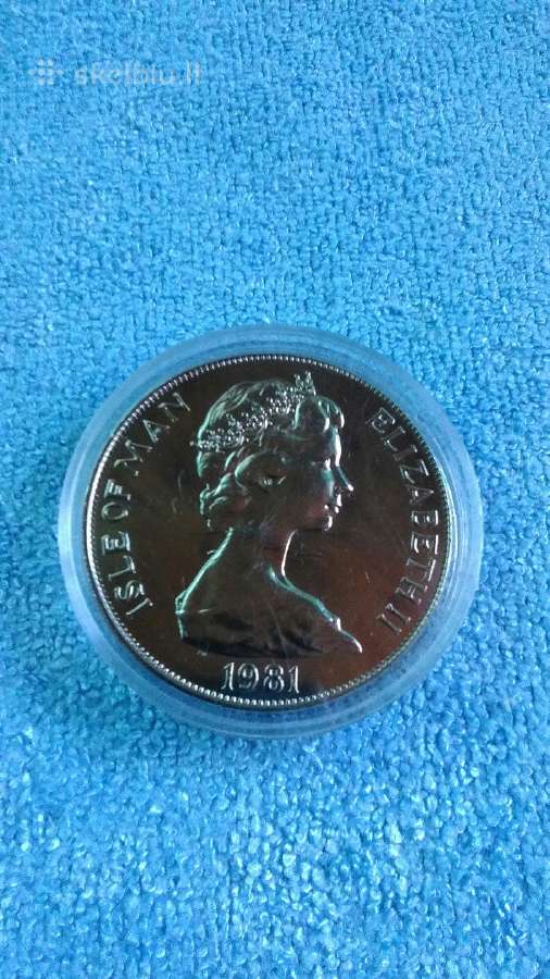 Moneta Isle of Man, 1981m. 1 krona, cu-ni - nuotraukos Nr. 2