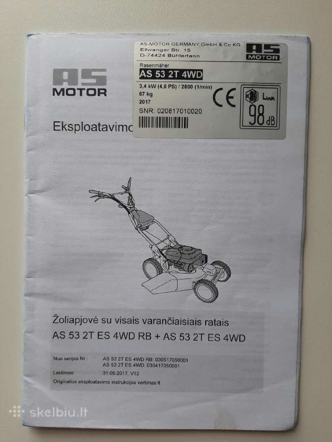 As motor 53 2t 4 wd žoliapjovė - nuotraukos Nr. 10