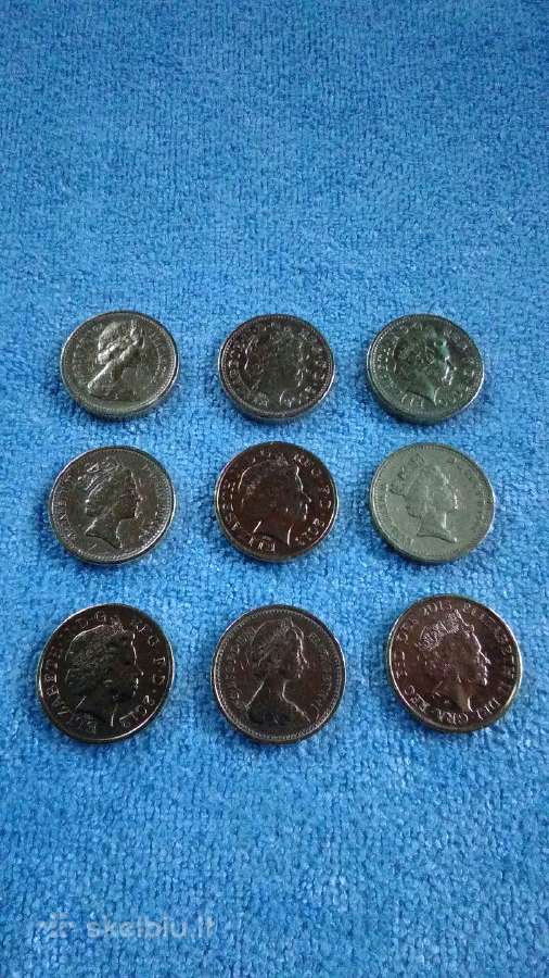 Monetos UK, 1 svaras, 4 eu vnt. - nuotraukos Nr. 2