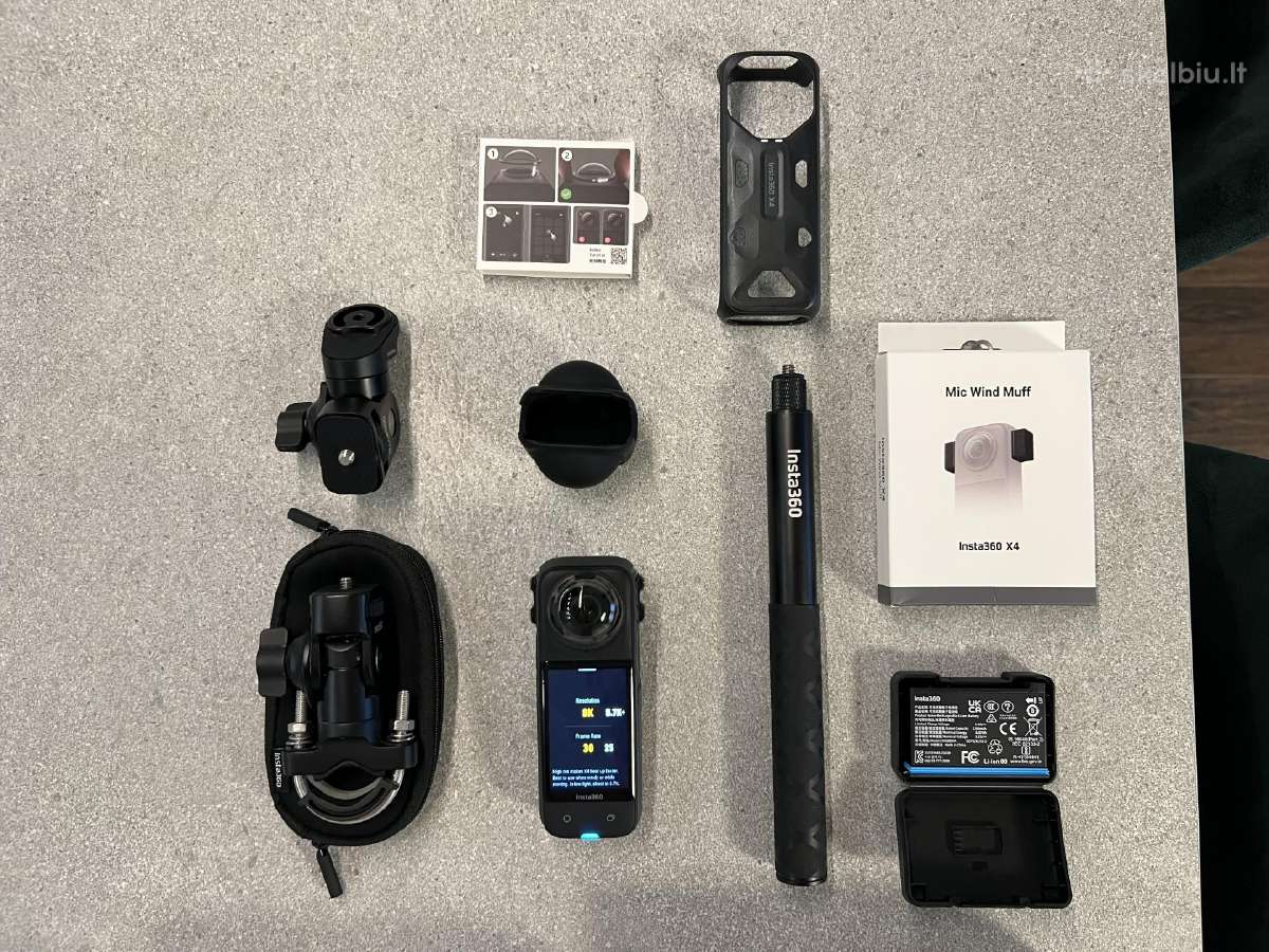 Insta 360 X4 Cycling Kit + 2 baterijos + 256gb - nuotraukos Nr. 2