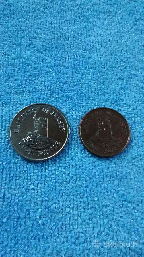 1 pensas ir 5 pensai Bailiwick of Jersey
