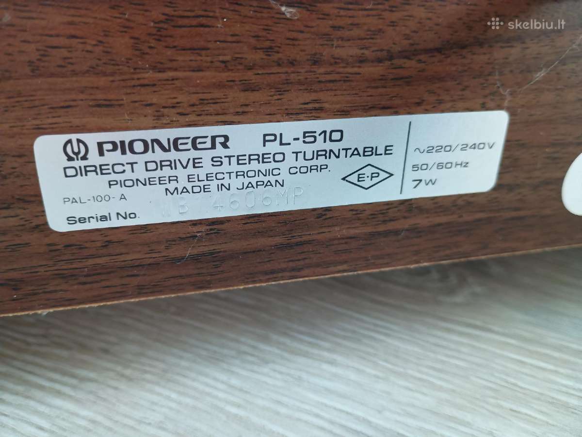 Plokštelių grotuvas pioneer pl 510 - nuotraukos Nr. 2