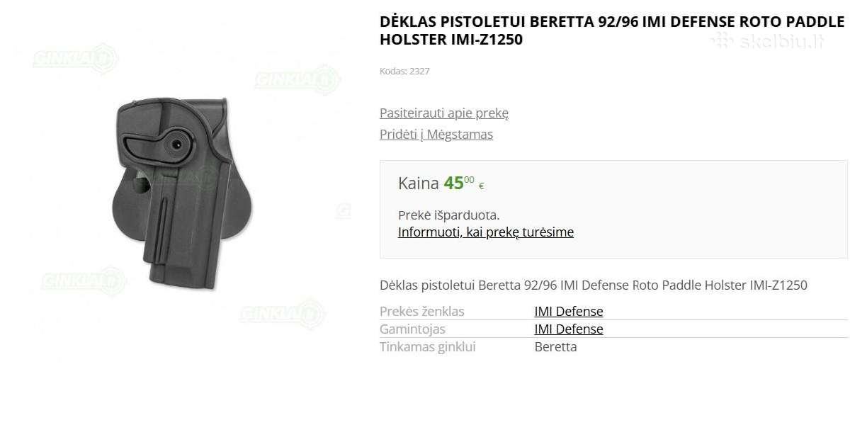 Dėklas pistoletui Beretta 92 Imi Defense Imi-z1250 - nuotraukos Nr. 4