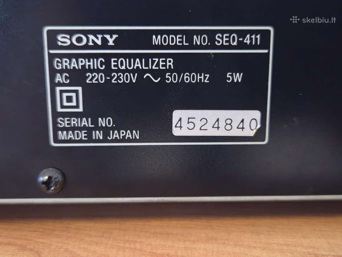 Sony ekvalaizeris Seq 411 - nuotraukos Nr. 5