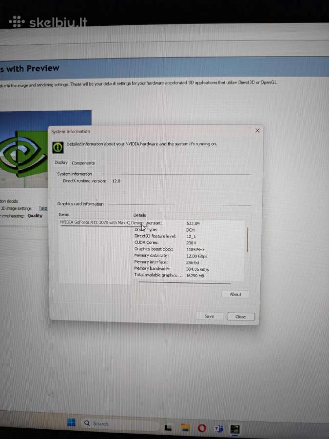 Dell G7 7790 Nvidia 2070 max -Q - nuotraukos Nr. 4