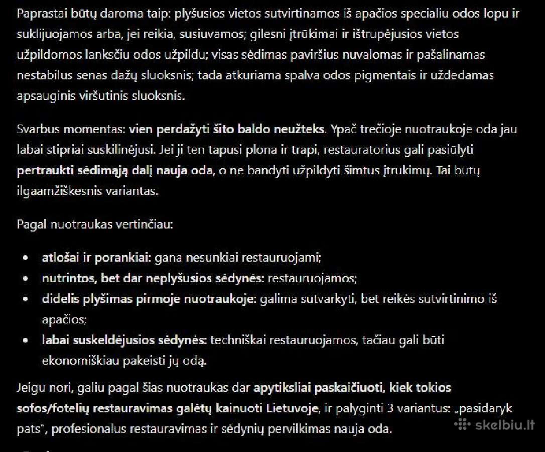 Odinis baldų komplektas 3+2+1 - nuotraukos Nr. 9