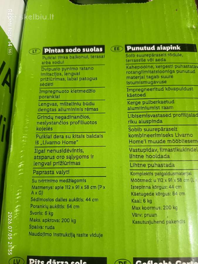 Naujas pintas lauko suolas - nuotraukos Nr. 6