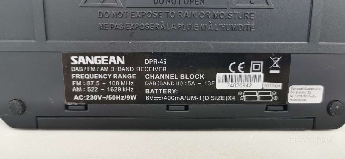 Sangean Dpr-45 Fm Rds/mw/dab/dab+ Radijo Imtuvas - nuotraukos Nr. 18