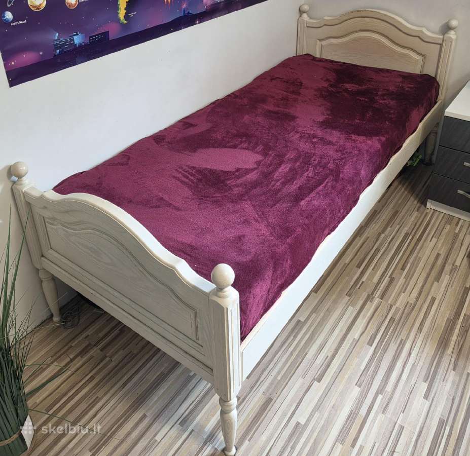 Tvirta uosio lova 90x200 cm - nuotraukos Nr. 2