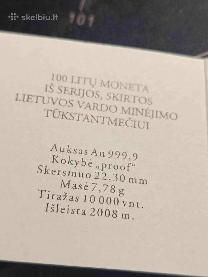 Auksine 100 litu moneta - nuotraukos Nr. 5