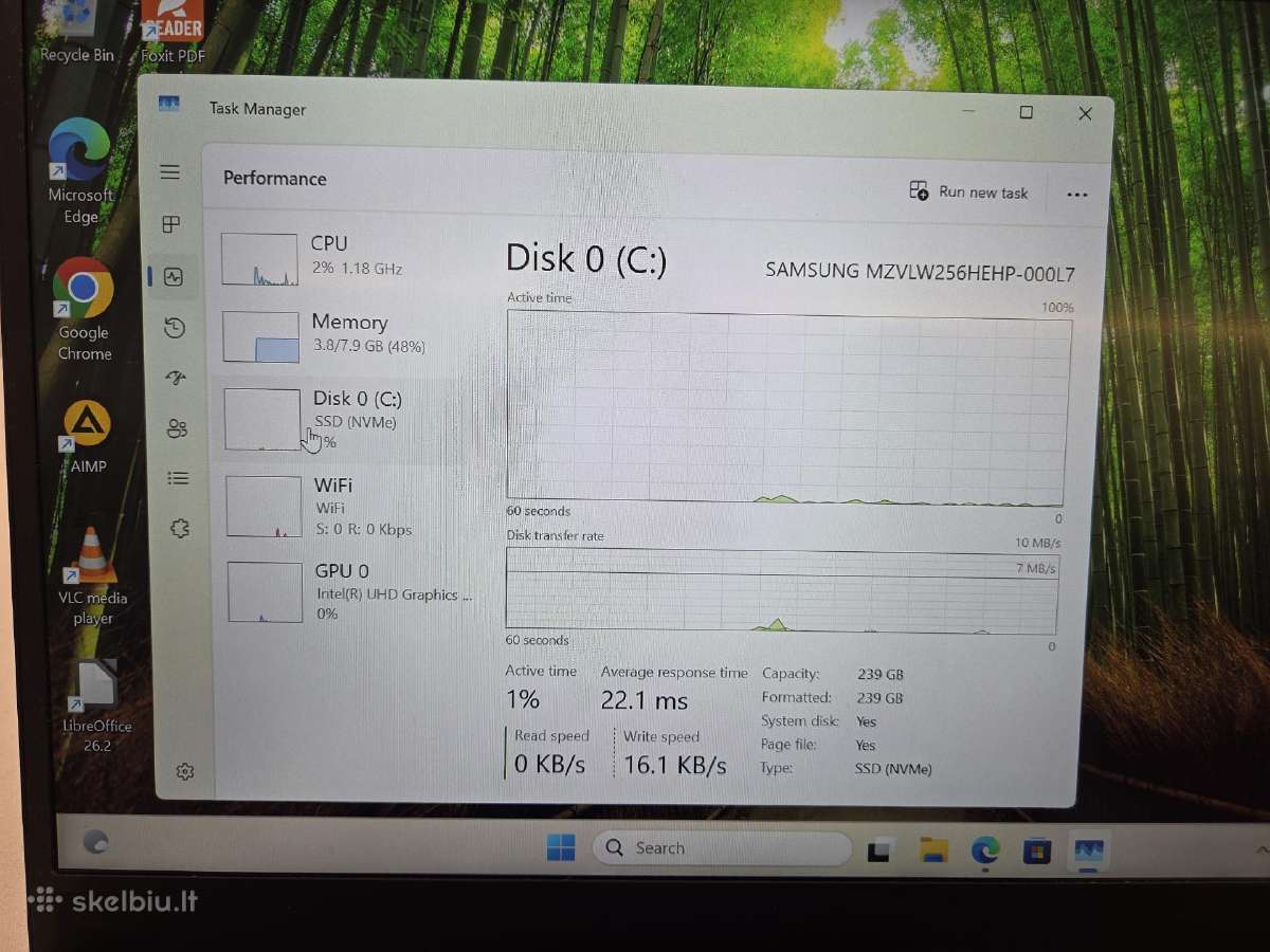 Thinkpad X1 Carbon 6gen i5/8gb/256gb - nuotraukos Nr. 9