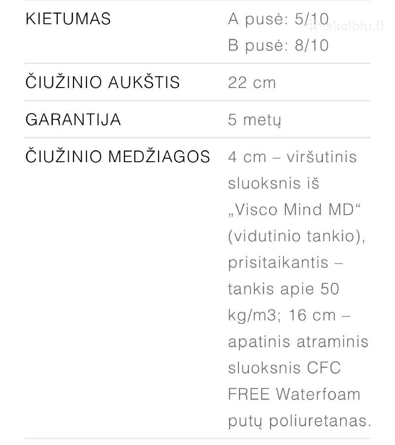Čiužinys Memory Silver - nuotraukos Nr. 4