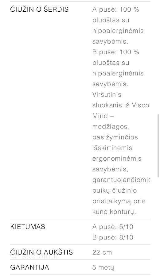 Čiužinys Memory Silver - nuotraukos Nr. 5