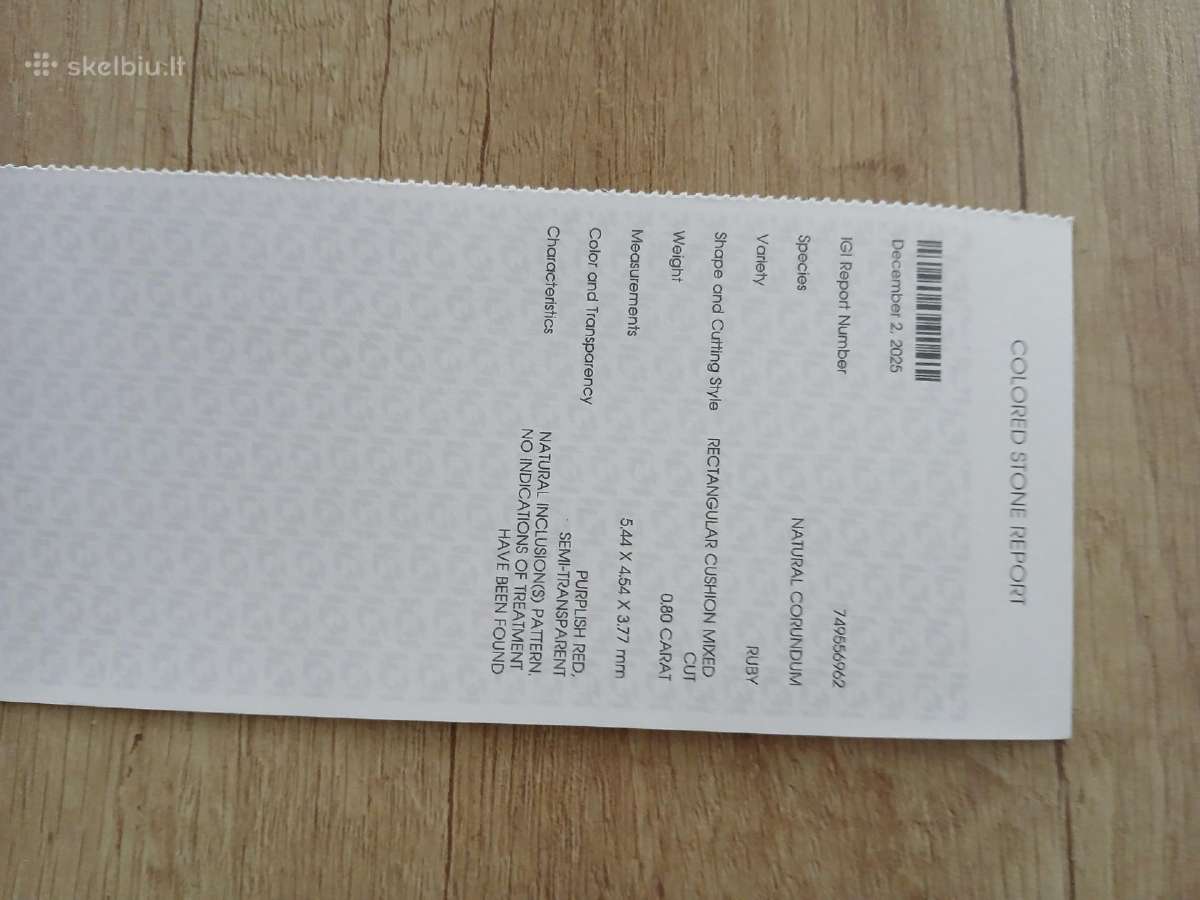 Parduodu Rubina rausvai raudon nekaitintas 0.80ct - nuotraukos Nr. 7