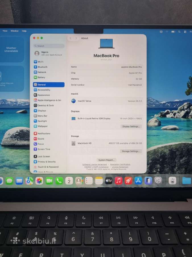 MacBook Pro 14-inch m1 32 512 - nuotraukos Nr. 7