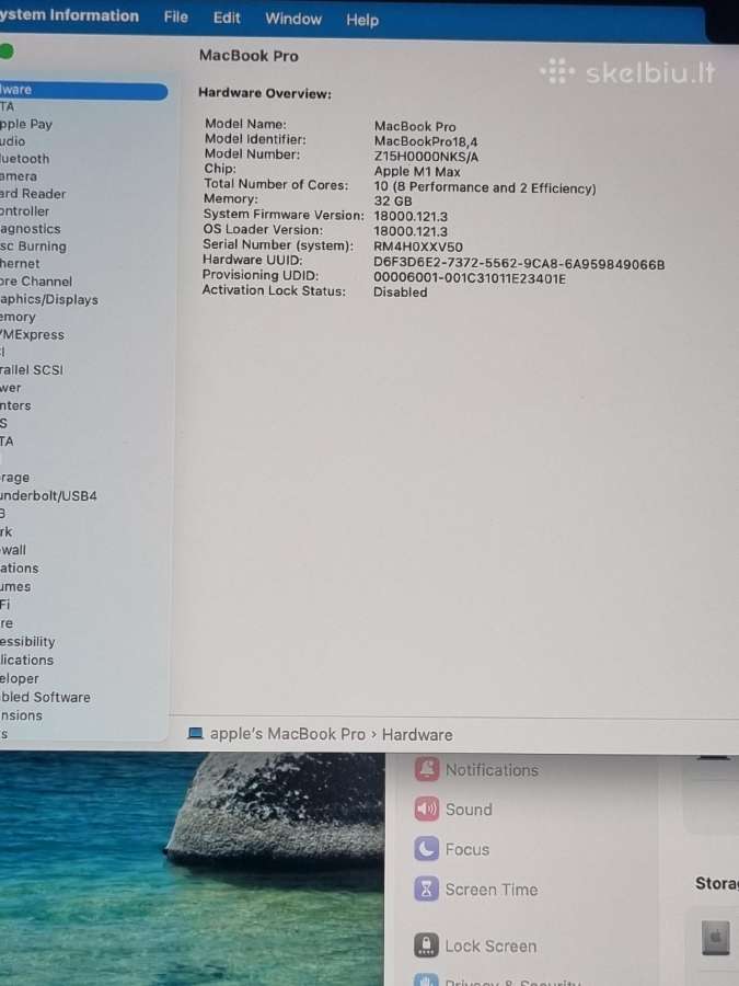 MacBook Pro 14-inch M1 Max 32 1tb - nuotraukos Nr. 9