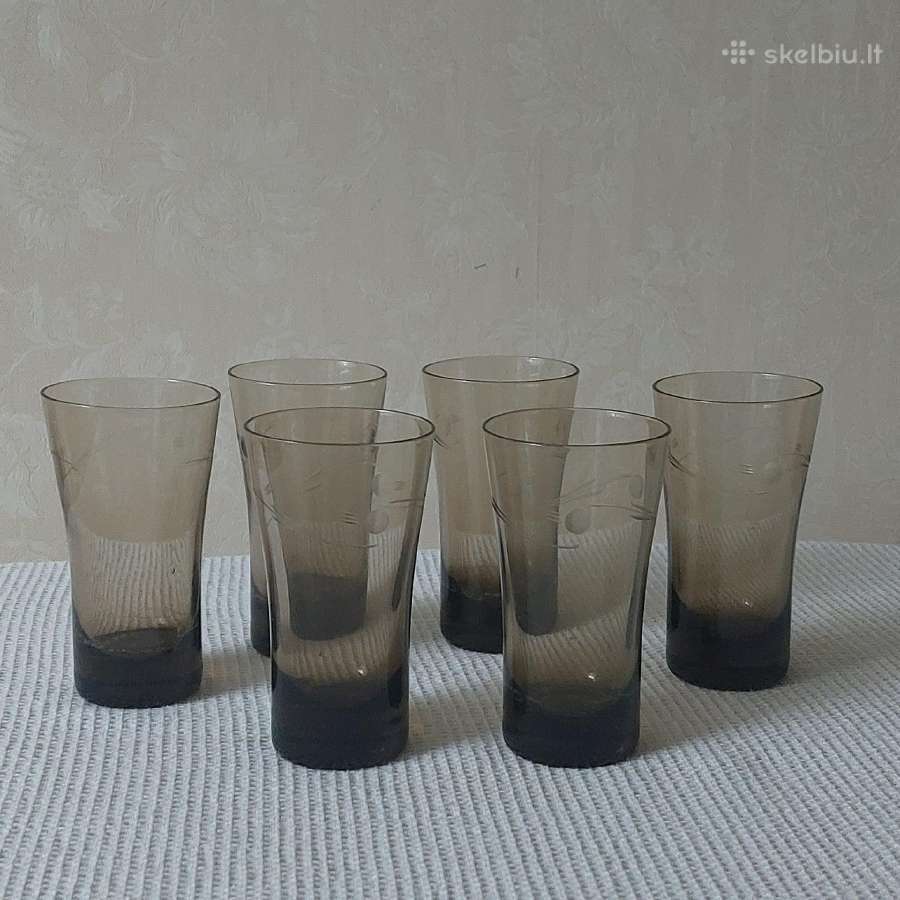 6 vintažinės stiklinės ( iš tarybinių laikų ) - nuotraukos Nr. 2