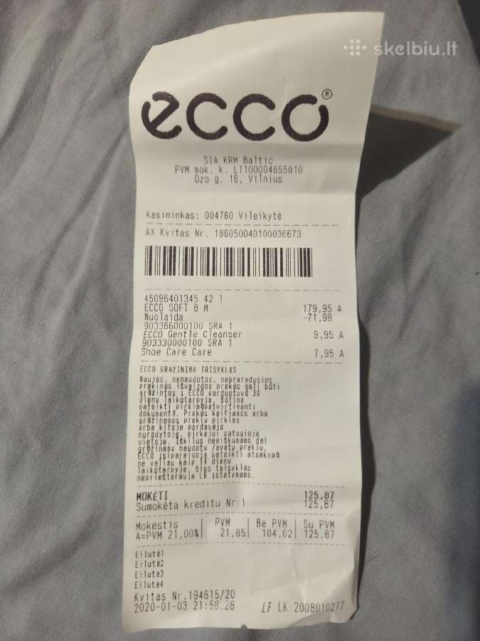Ecco Soft 8 odiniai batai - nuotraukos Nr. 8