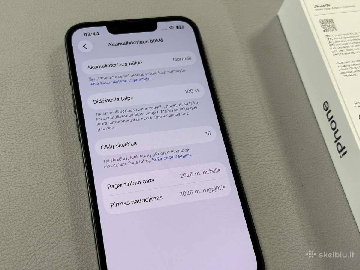 iPhone 17e 256gb naujas tik 15kartų krautas - nuotraukos Nr. 3