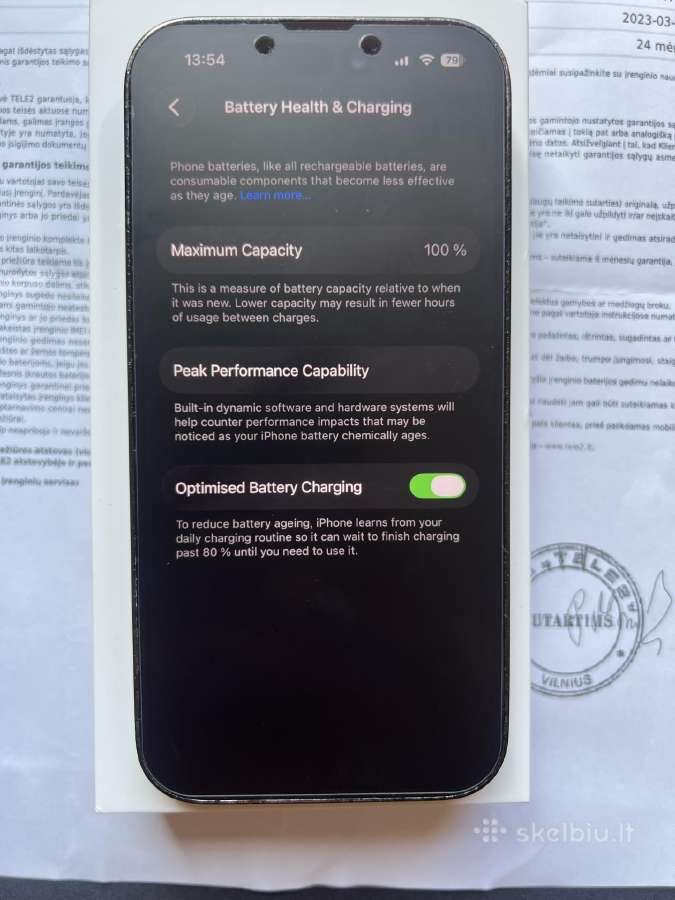 iPhone 14 Pro 128gb Spaceblack 100% battery health - nuotraukos Nr. 3