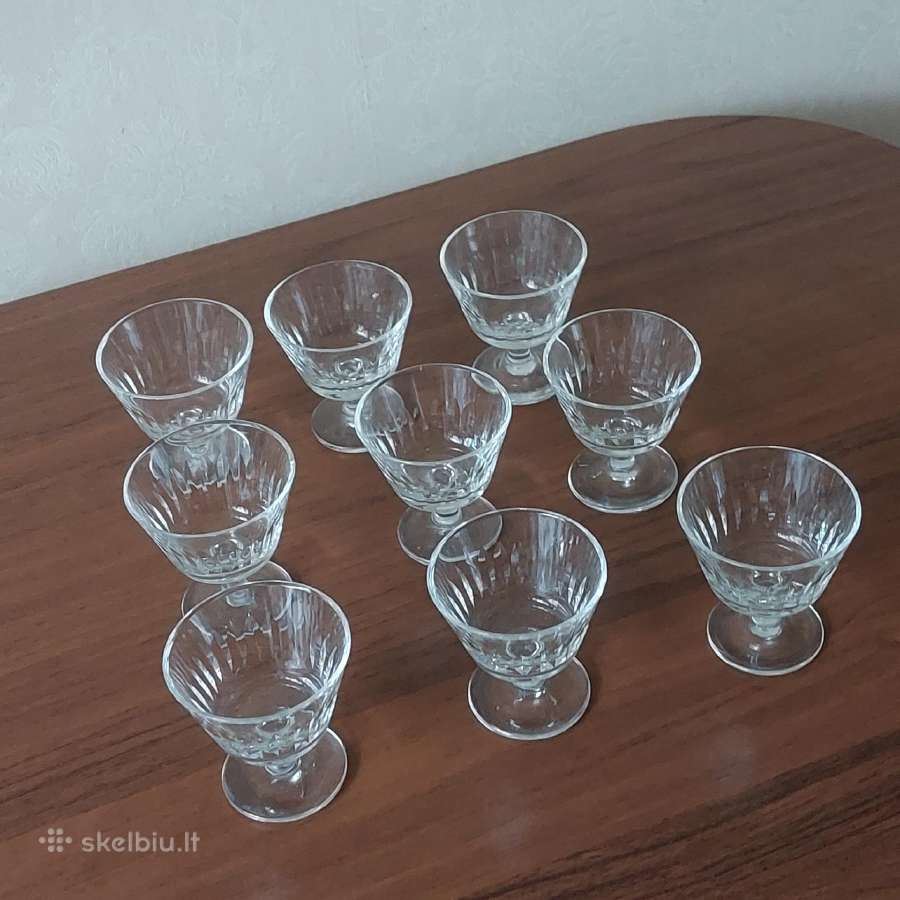 9 krištoliniai stikliukai ( iš tarybinių laikų ). - nuotraukos Nr. 3