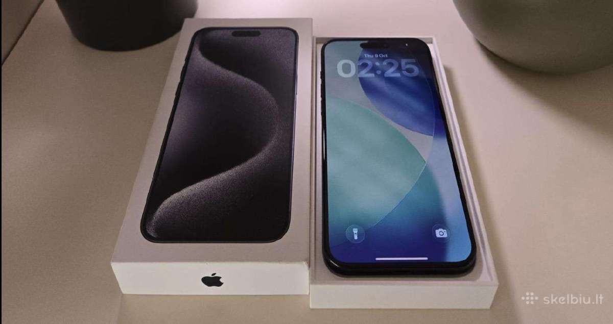 iPhone 15 pro max blue titanium baterija - nuotraukos Nr. 2
