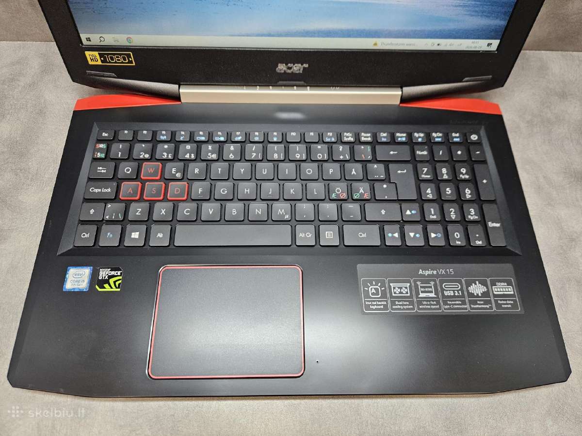 Acer Aspire/15.6"fhd/i5-7300hq/8ram/256ssd/gtx1050 - nuotraukos Nr. 5