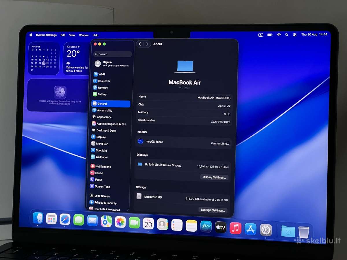 Parduodamas MacBook Air su Apple M2, Liquid Retina - nuotraukos Nr. 8