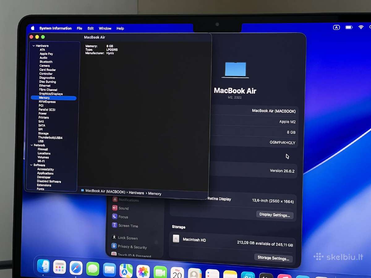 Parduodamas MacBook Air su Apple M2, Liquid Retina - nuotraukos Nr. 10
