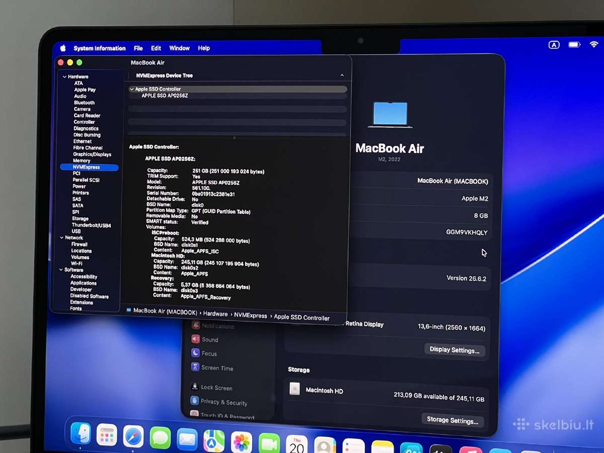 Parduodamas MacBook Air su Apple M2, Liquid Retina - nuotraukos Nr. 11
