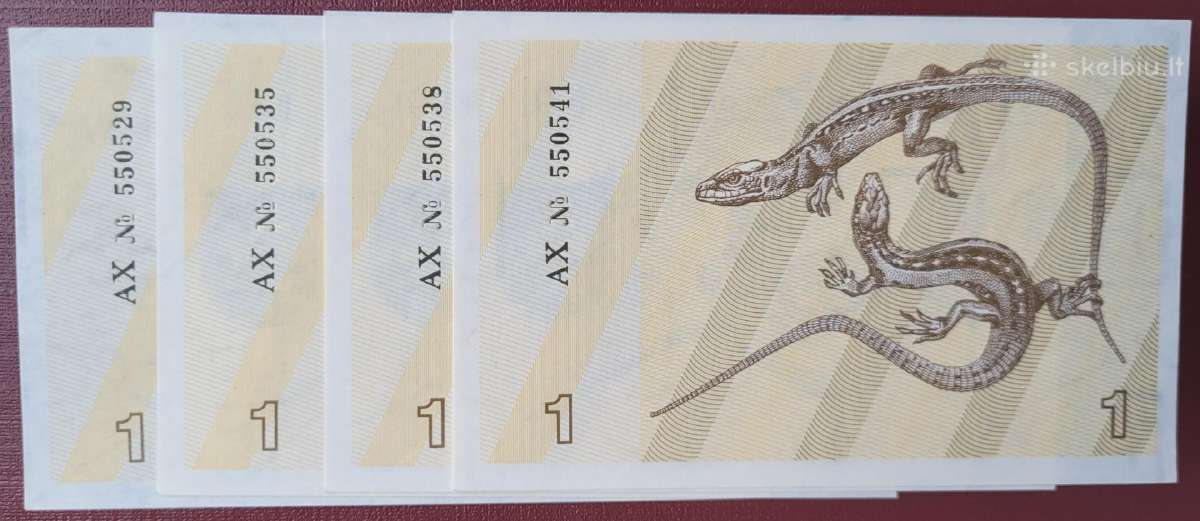 1991 m. 0,5 ir 1 talonai be užrašų Unc - nuotraukos Nr. 3