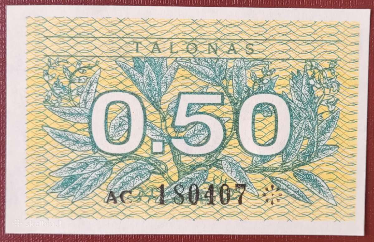 1991 m. 0,5 ir 1 talonai be užrašų Unc - nuotraukos Nr. 4