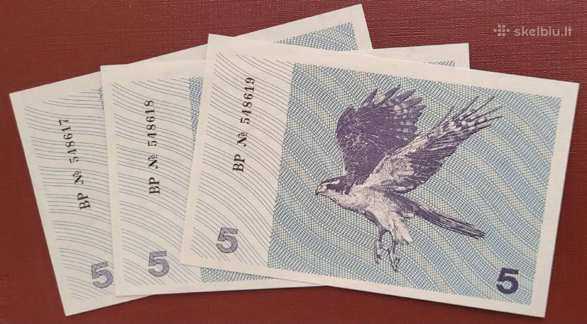 1991 m. 1, 3, 5 talonai su užrašais Unc - nuotraukos Nr. 3