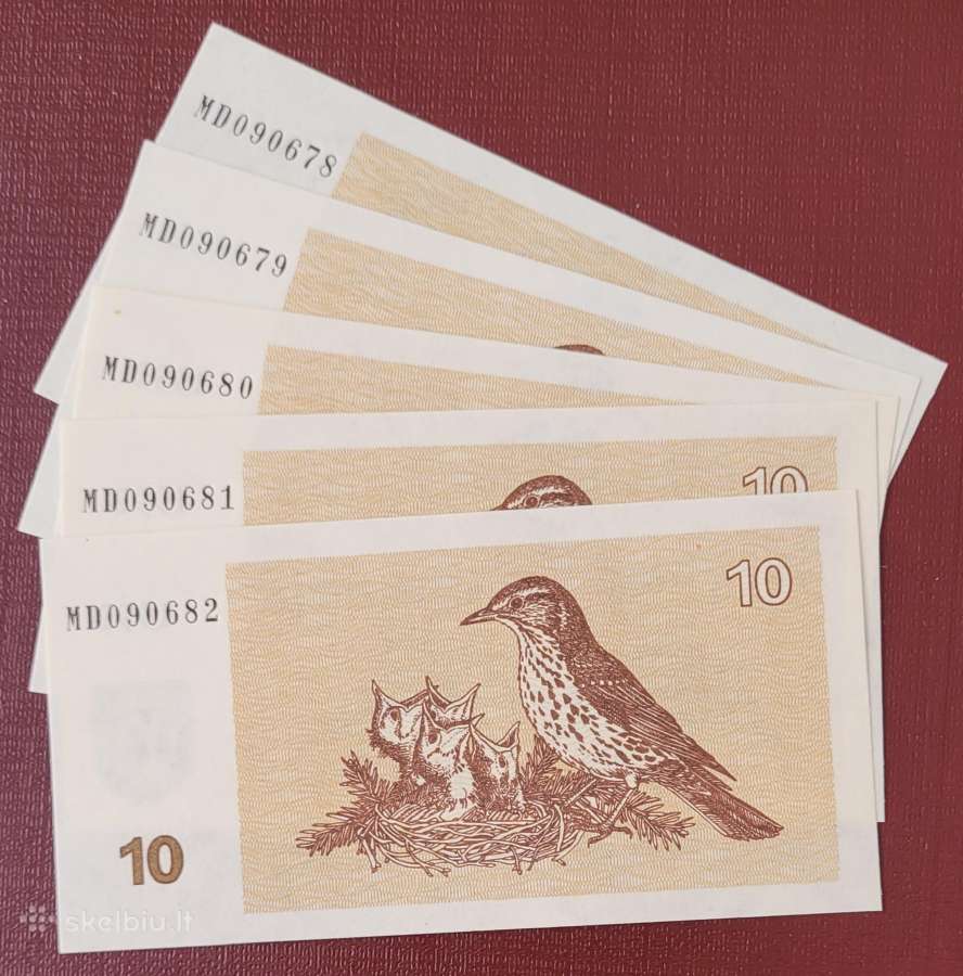 1992 m. 1 ir 10 talonai Unc - nuotraukos Nr. 3