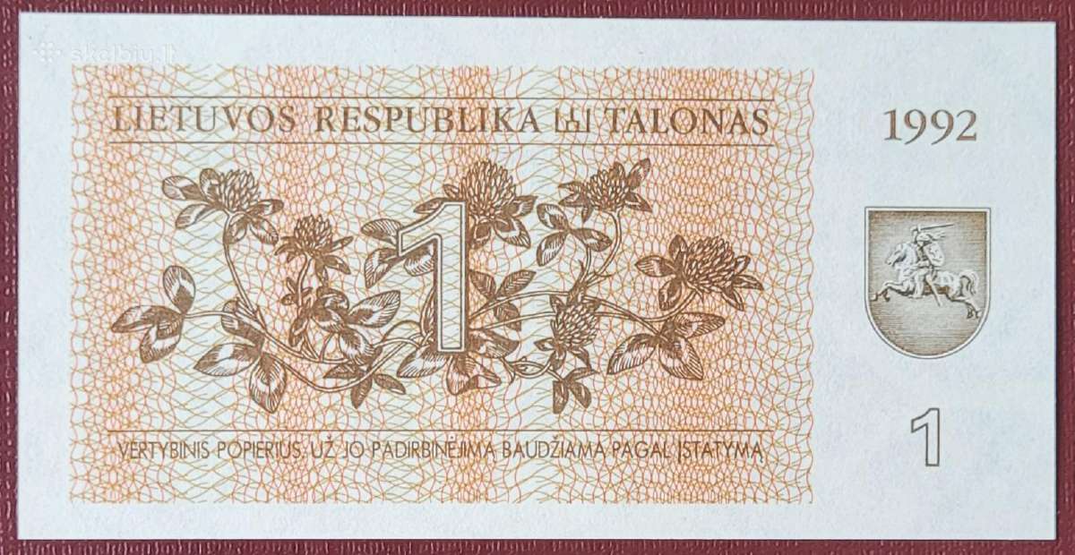 1992 m. 1 ir 10 talonai Unc - nuotraukos Nr. 4