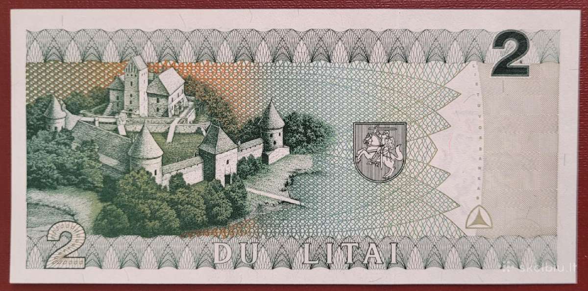 1 ir 2 litų banknotai Unc - nuotraukos Nr. 2