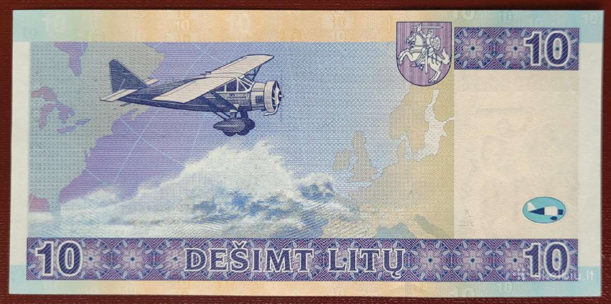 10 litų 2001 m. ir 2007 m. banknotai Unc - nuotraukos Nr. 2