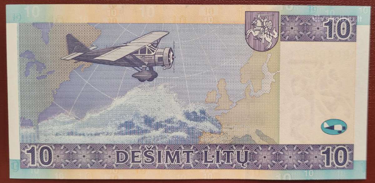 10 litų 2001 m. ir 2007 m. banknotai Unc - nuotraukos Nr. 5